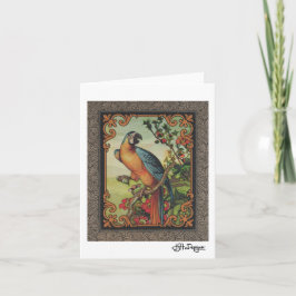 Textil Art Bird Notecard Kort