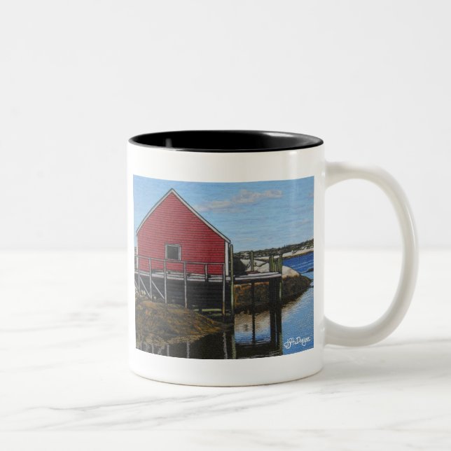 Textil Art Boathouse-kaffe Mugg (Höger)