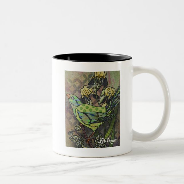 Textil Art Fågelkaffe Mugg (Höger)