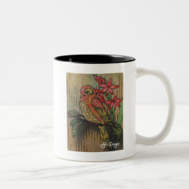 Textil Art Fågelkaffe Mugg