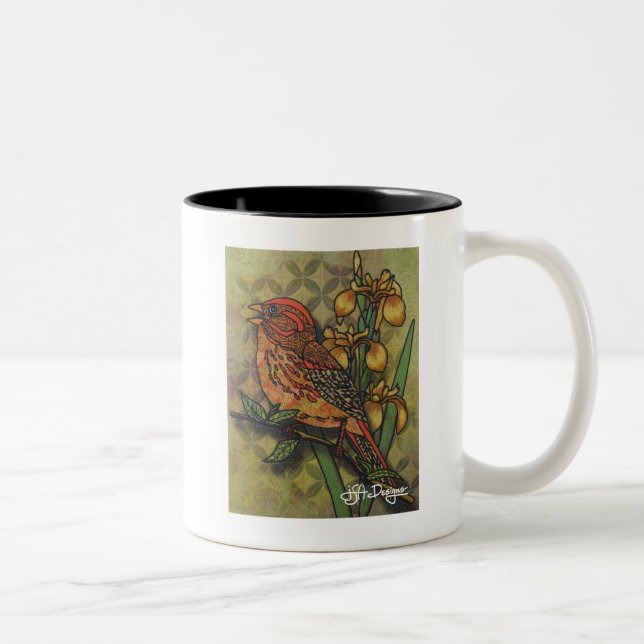 Textil Art Fågelkaffe Mugg (Höger)