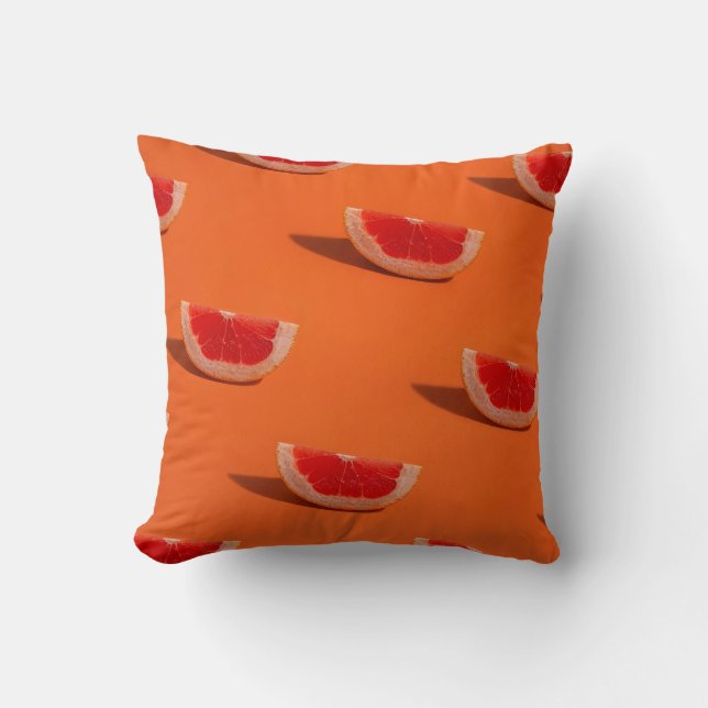 TEXTIL FÖR orange OCH VITA BLOMMIGTAR Kudde (Framsida)