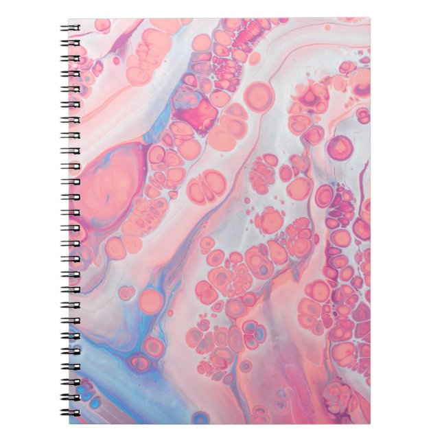 TEXTIL FÖR rosa OCH BLUE BLOMMIGT Anteckningsbok (Framsidan)