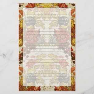 Textil med en upprepande blommönster brevpapper
