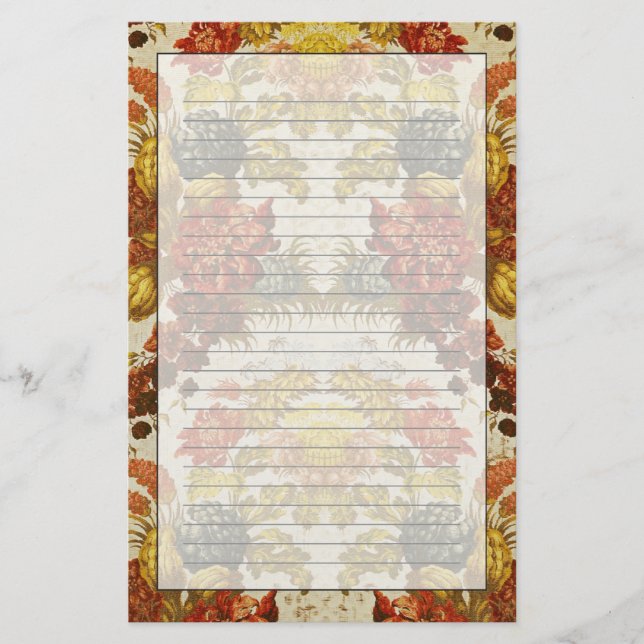 Textil med en upprepande blommönster brevpapper (Framsida)