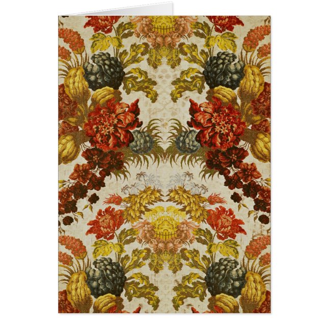 Textil med en upprepande blommönster hälsningskort (Framsidan)