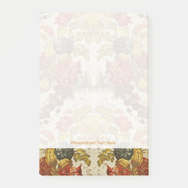 Textil med en upprepande blommönster post-it block (Framsida)