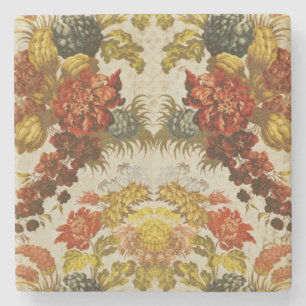 Textil med en upprepande blommönster underlägg sten