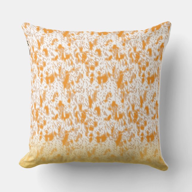 Textil mönster med en levande orange och ett sunt  kudde (Framsida)