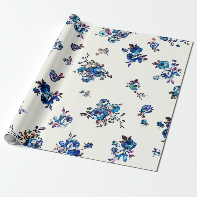 Textil och tapet sömlöst mönster. Digital i Presentpapper (Utrullad)