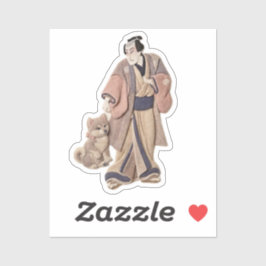 Textil Ukiyoe-konstverk – Lagd filt japanska Klistermärken