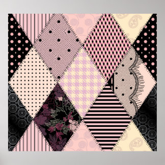 Textilbakerie: Patchwork Vintage Mönster Poster