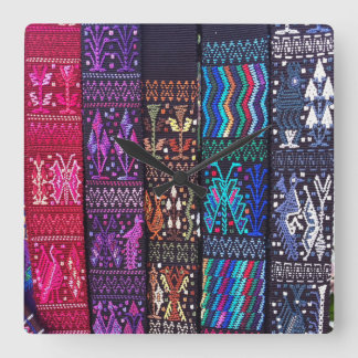 Textildesign i Guatemala Fyrkantig Klocka