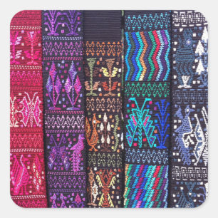 Textildesign i Guatemala Fyrkantigt Klistermärke