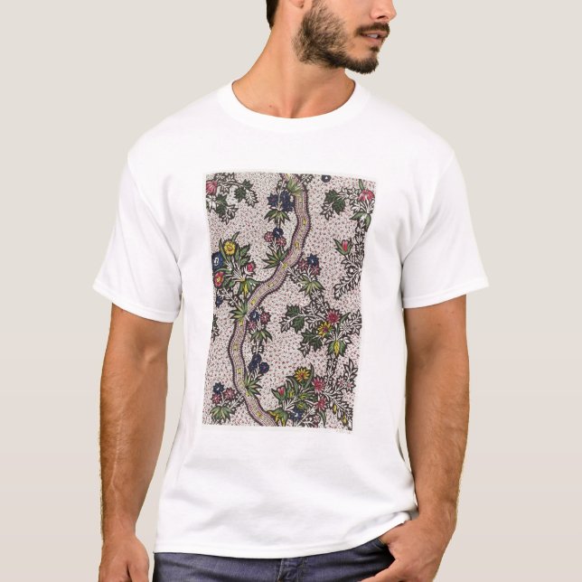 Textildesignen av växten bildar och den slingra t-shirt (Framsida)