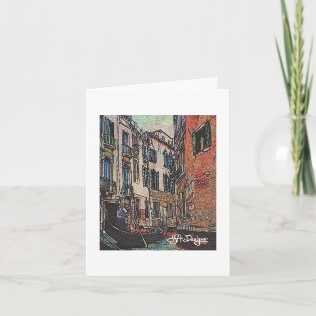 Textile Art Venedig Notecard Kort (Framsida)