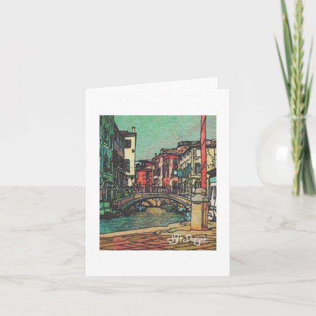 Textile Art Venedig Notecard Kort (Framsida)