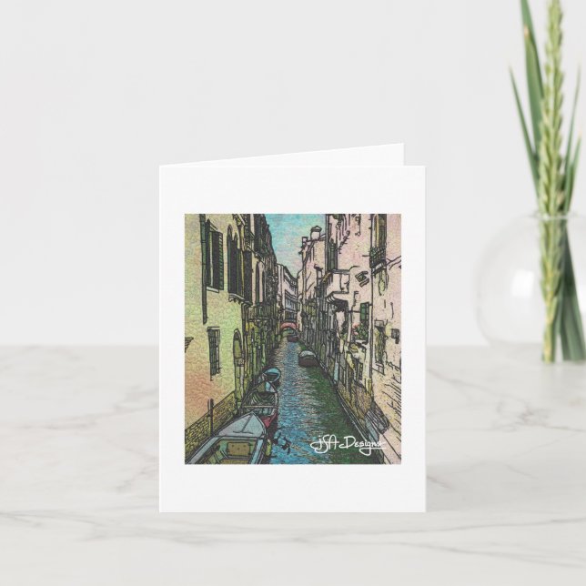 Textile Art Venedig Notecard Kort (Framsida)