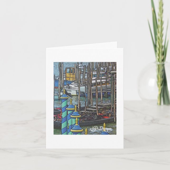 Textile Art Venedig Notecard Kort (Framsida)