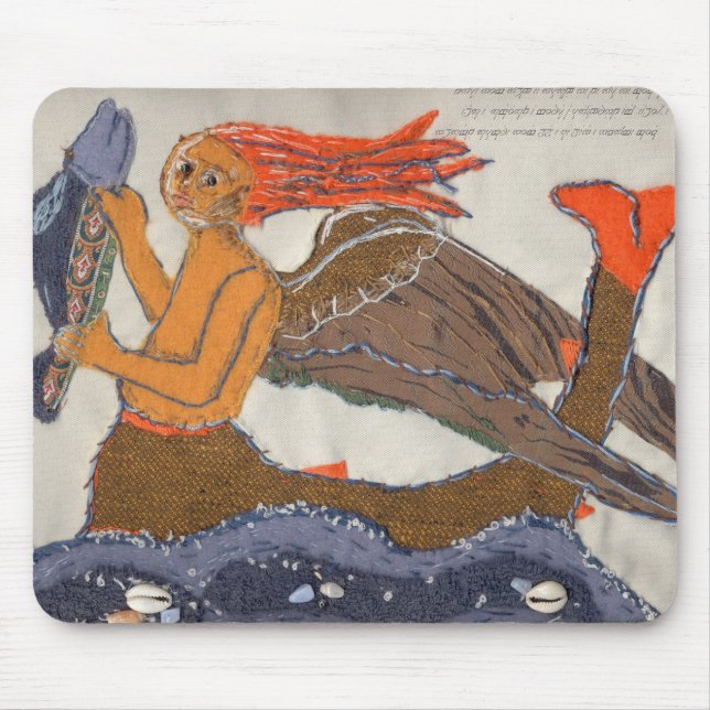 Textilfisk & Sjöjungfru mousserande Musmatta (Framsidan)