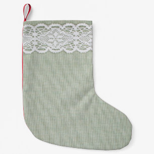 Textilier struktur och snöre liten julstrumpa
