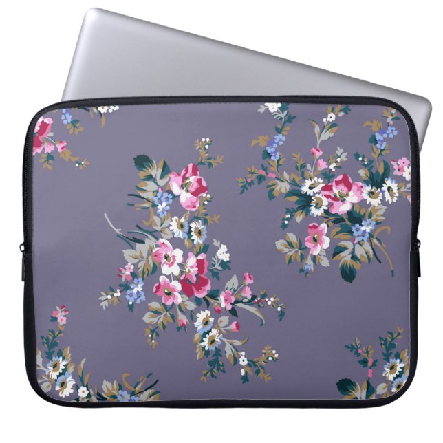 textilillustrationsmönster för blomman mönster, laptop fodral (Framsidan)