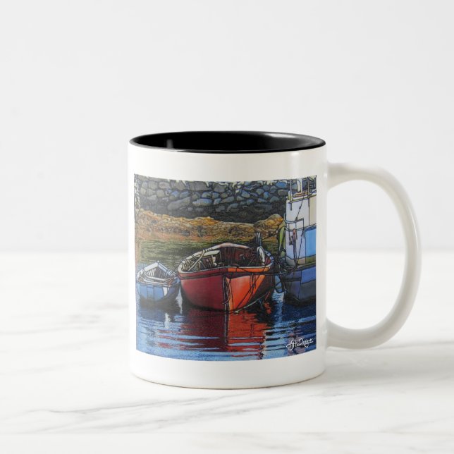 Textilkonst Boat Coffee Mugg (Höger)