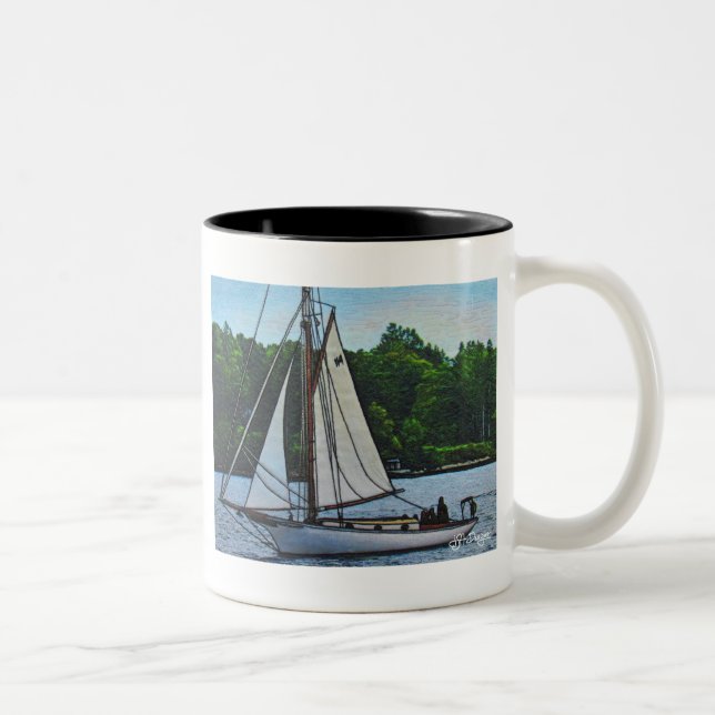 Textilkonst Boat Coffee Mugg (Höger)
