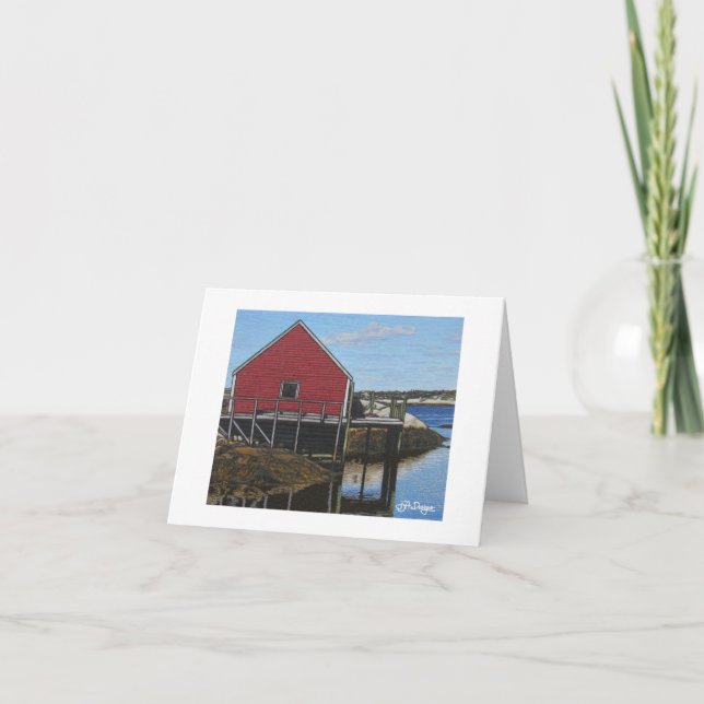 Textilkonst Boat Notecard Kort (Framsida)