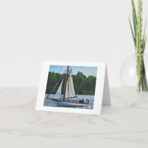 Textilkonst Boat Notecard Kort