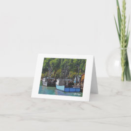 Textilkonst Boat Notecard Kort