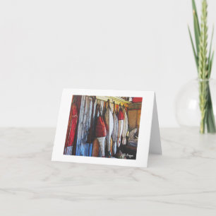 Textilkonst Boat Notecard Kort