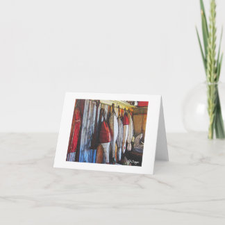 Textilkonst Boat Notecard Kort