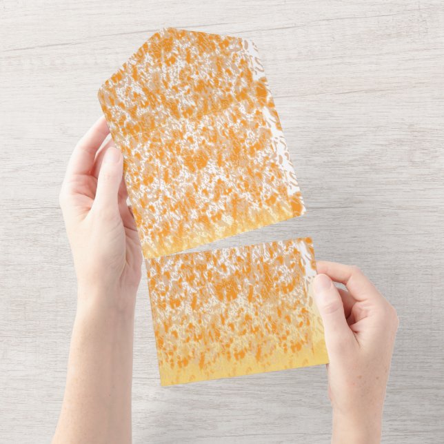 Textilmönster med en livfull orange och gul (Avrivbar del)