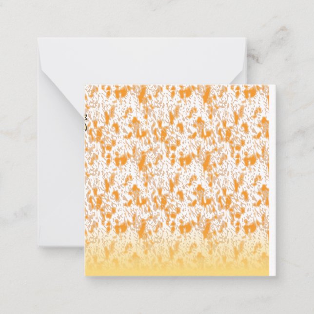 Textilmönster med en livfull orange och gul anteckningskort (Framsida)
