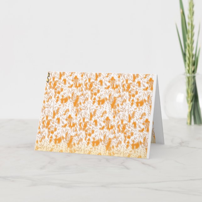 Textilmönster med en livfull orange och gul inbjudan (Framsida)