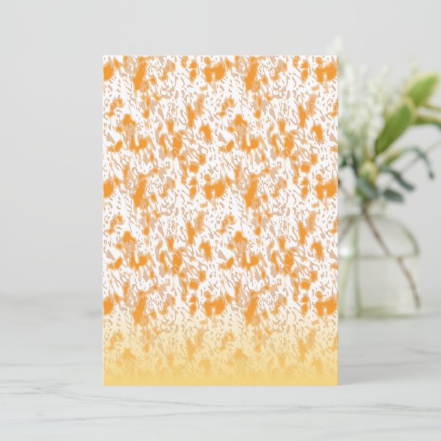 Textilmönster med en livfull orange och gul julkort (Stående Fram)