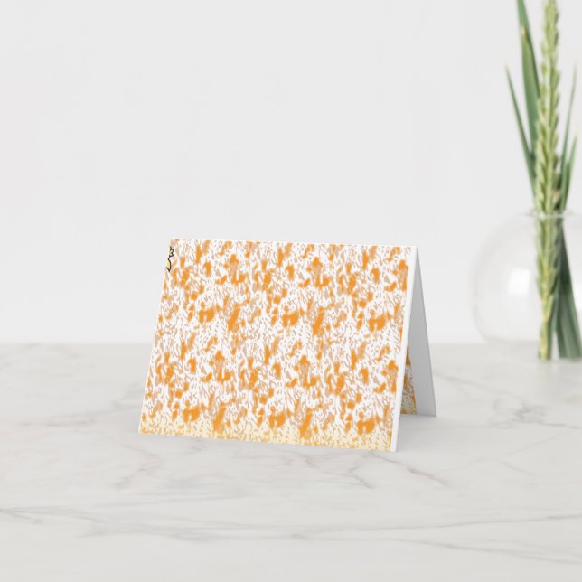 Textilmönster med en livfull orange och gul kort (Framsida)
