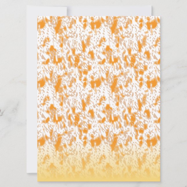 Textilmönster med en livfull orange och gul kort (Framsida)