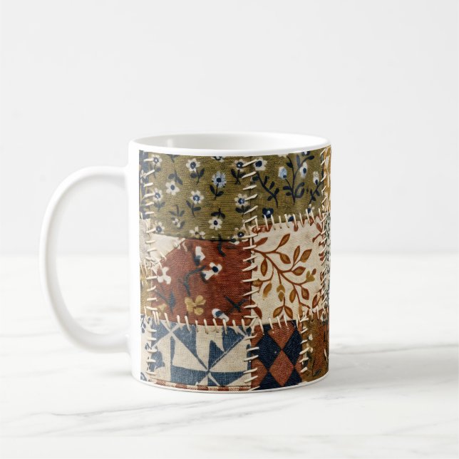 Textilmosaik i vintage-stil. kaffemugg (Vänster)