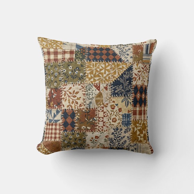 Textilmosaik i vintage-stil. kudde (Framsida)