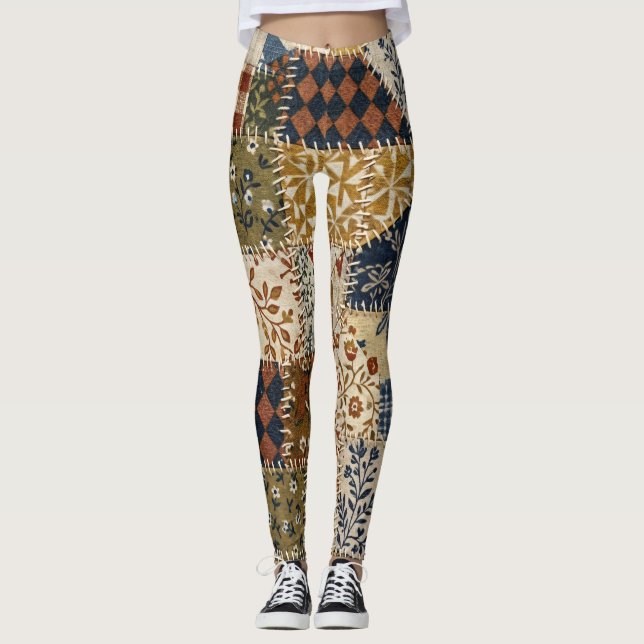Textilmosaik i vintage-stil. leggings (Framsida)