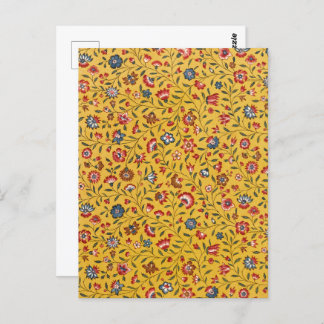 Textilnejlikor och andra blommor Mönster Vykort