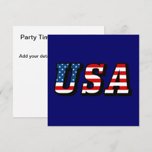 Textinbjudan USA flagga Inbjudningar