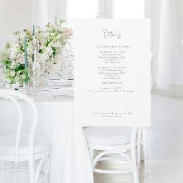 Textinformationsfack för vit Bröllop Grått  Inbjudningar