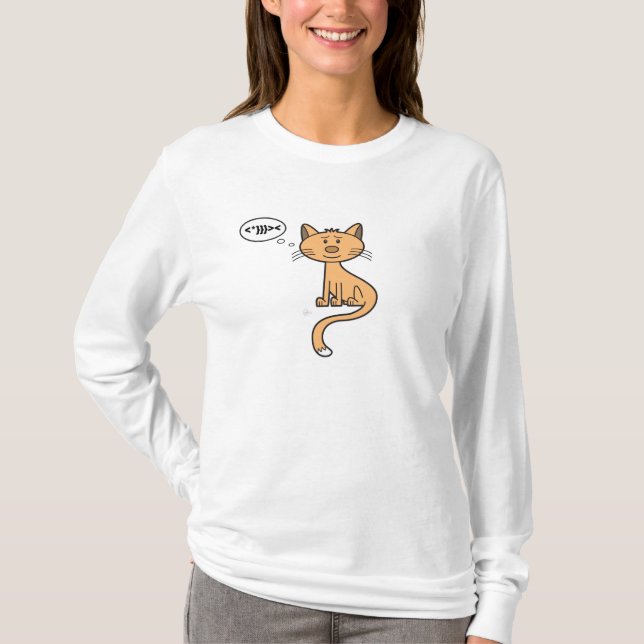 Texting kattunge - damlångärmad tee shirt (Framsida)