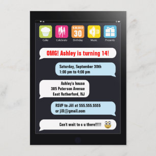 Texting partyinbjudan inbjudningar