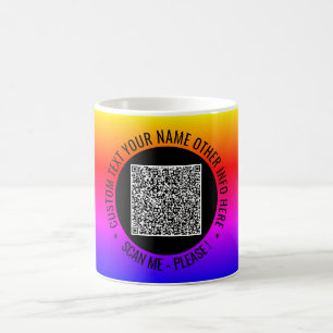 Textkaffe för QR-kodsökning och Anpassningsbar Mug Kaffemugg
