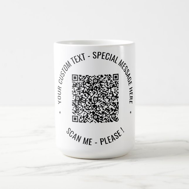 Textkaffe för QR-kodsökning och Anpassningsbar Mug Kaffemugg (Center)