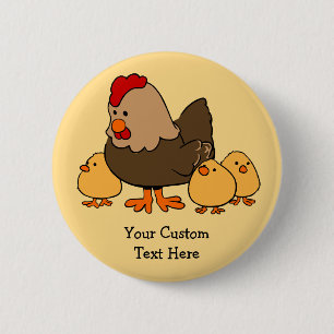 Textknapp för anpassningsbar av Chicken Illustrati Knapp